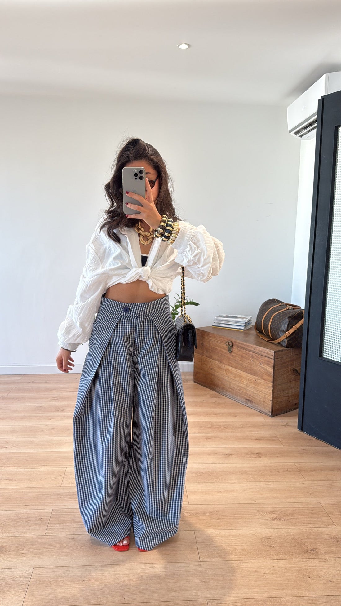 PANTALON À CARREAUX « AIMIE »